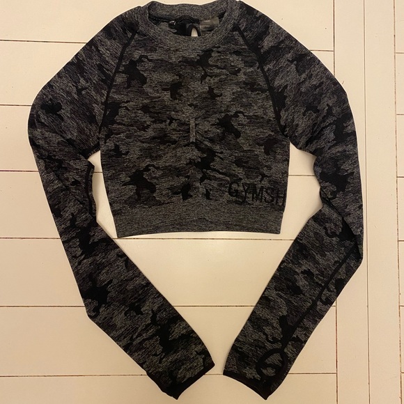 Gymskark adapt camo seamless long sleeve crop top - Size Small - Picture 3 of 5